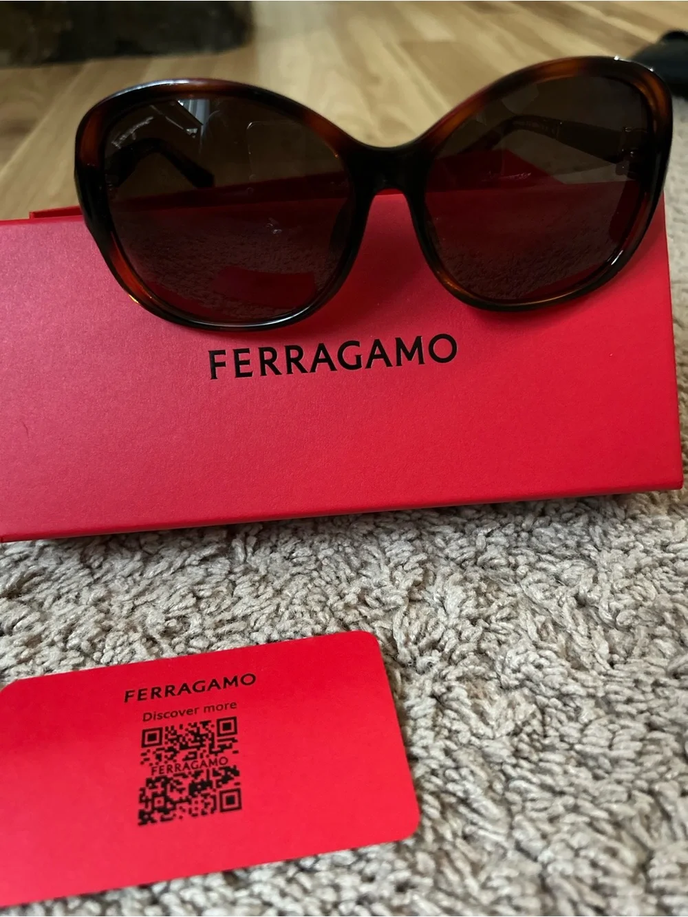 Salvatore Ferragamo Brown Tortoiseshell Oversized Women's Sunglasses